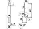 Schnellverleger BET 2056 U-Fuss Kunststoff 22…28mm 3×Kabel Stahl tfZn