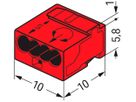 Verbindungsklemme WAGO MICRO für Draht 4×0.6…0.8mm rot