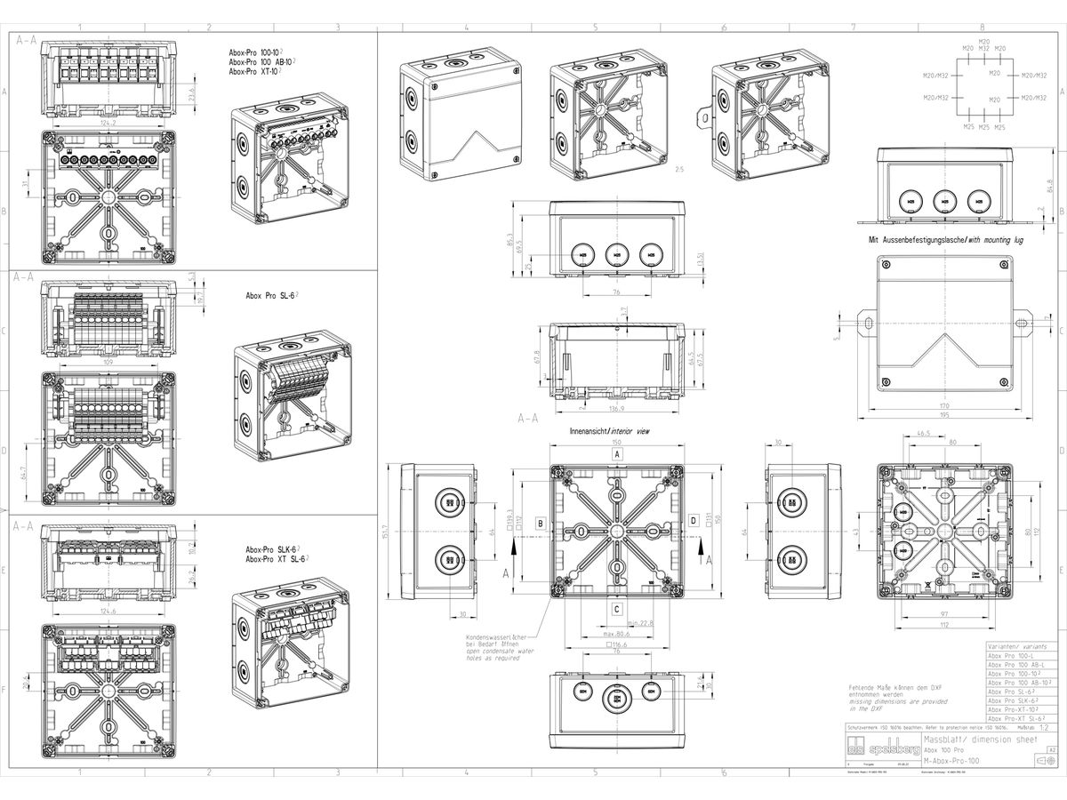 AP-Abzweigdose Spelsberg Abox Pro XT SL-6² 152×152×85mm IP68 gu