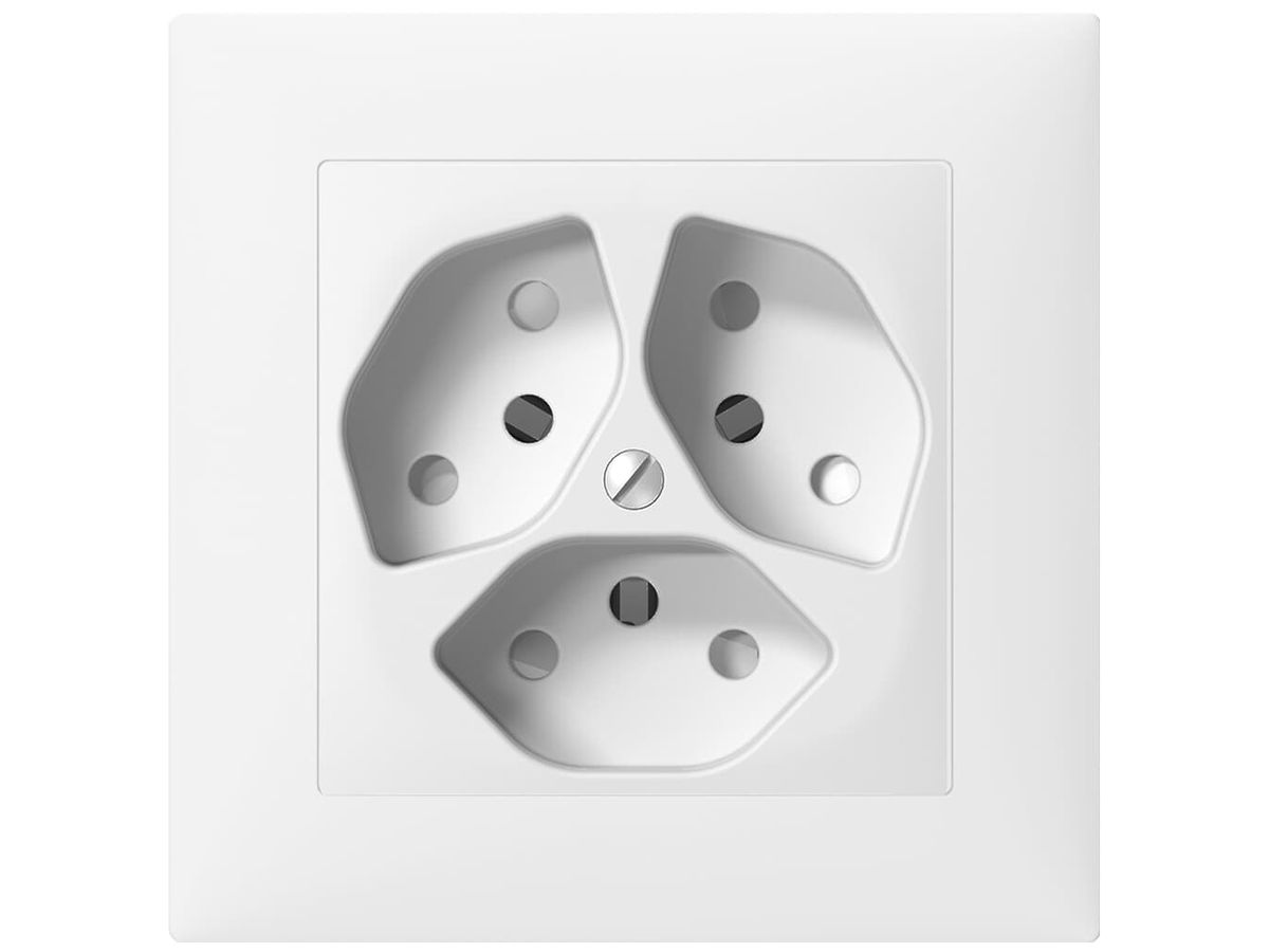 UP-Steckdose SIDUS 3×T13 weiss mit shutter