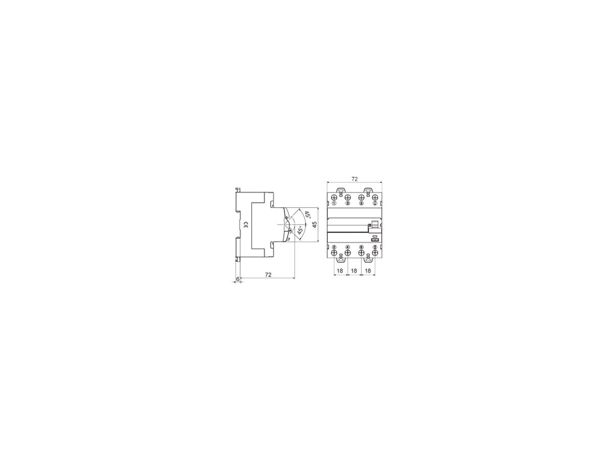 Fehlerstromschutzschalter Gewiss 90 RCD 4P 400V 40A 0.03A B 10kA 4TE