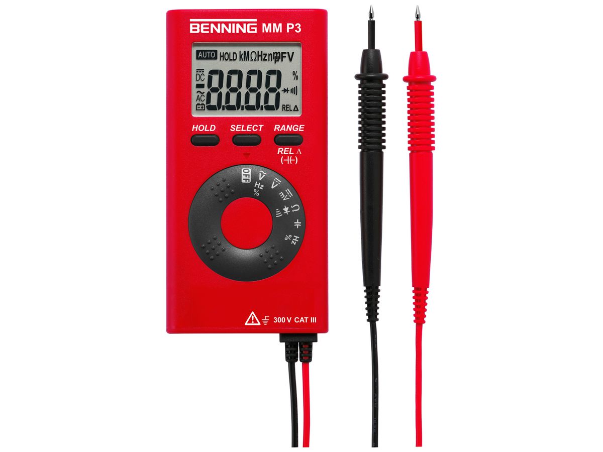 Digital-Multimeter Benning MM P3 600VUC 40MΩ CAT III 300V