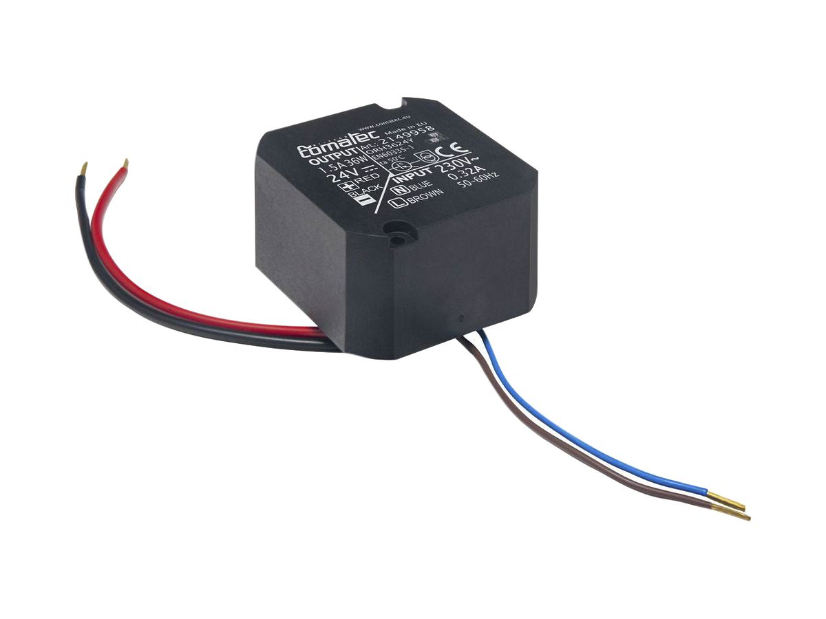 EB-Netzteil Comatec ORH, IN: 230VAC, OUT: 12VDC/36W, Anschlusslitzen