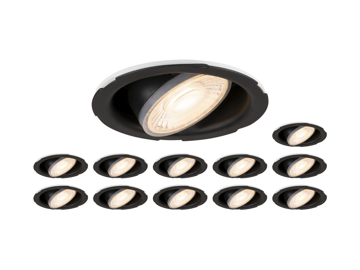 EB-LED-Spot SLV UNIVERSAL 1×7W 690lm 6500K 38° DIM Ø85 schwarz 12 Stk