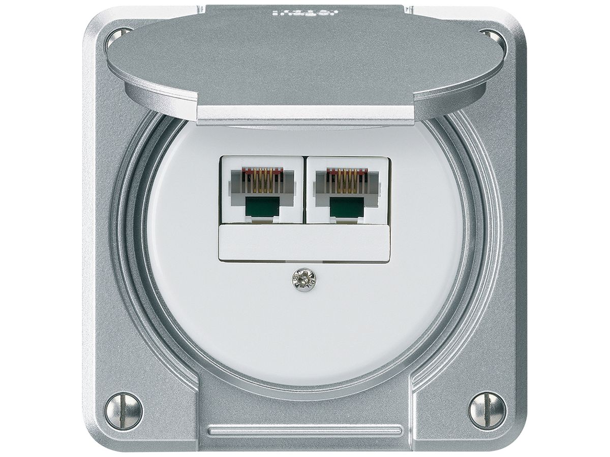 UP-Anschlussdose robusto IP55 aluminium 2×RJ45/u parallel
