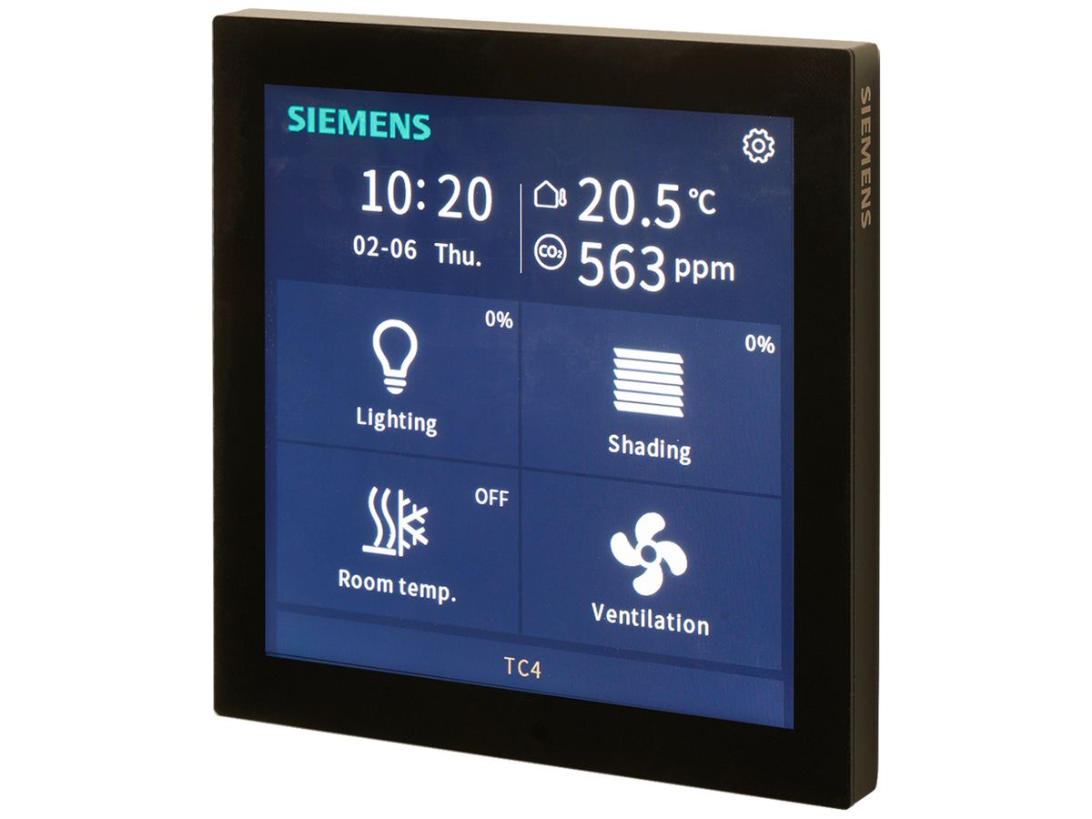 UP-Touchpanel KNX Siemens UP 204S22 4" 480×480px schwarz