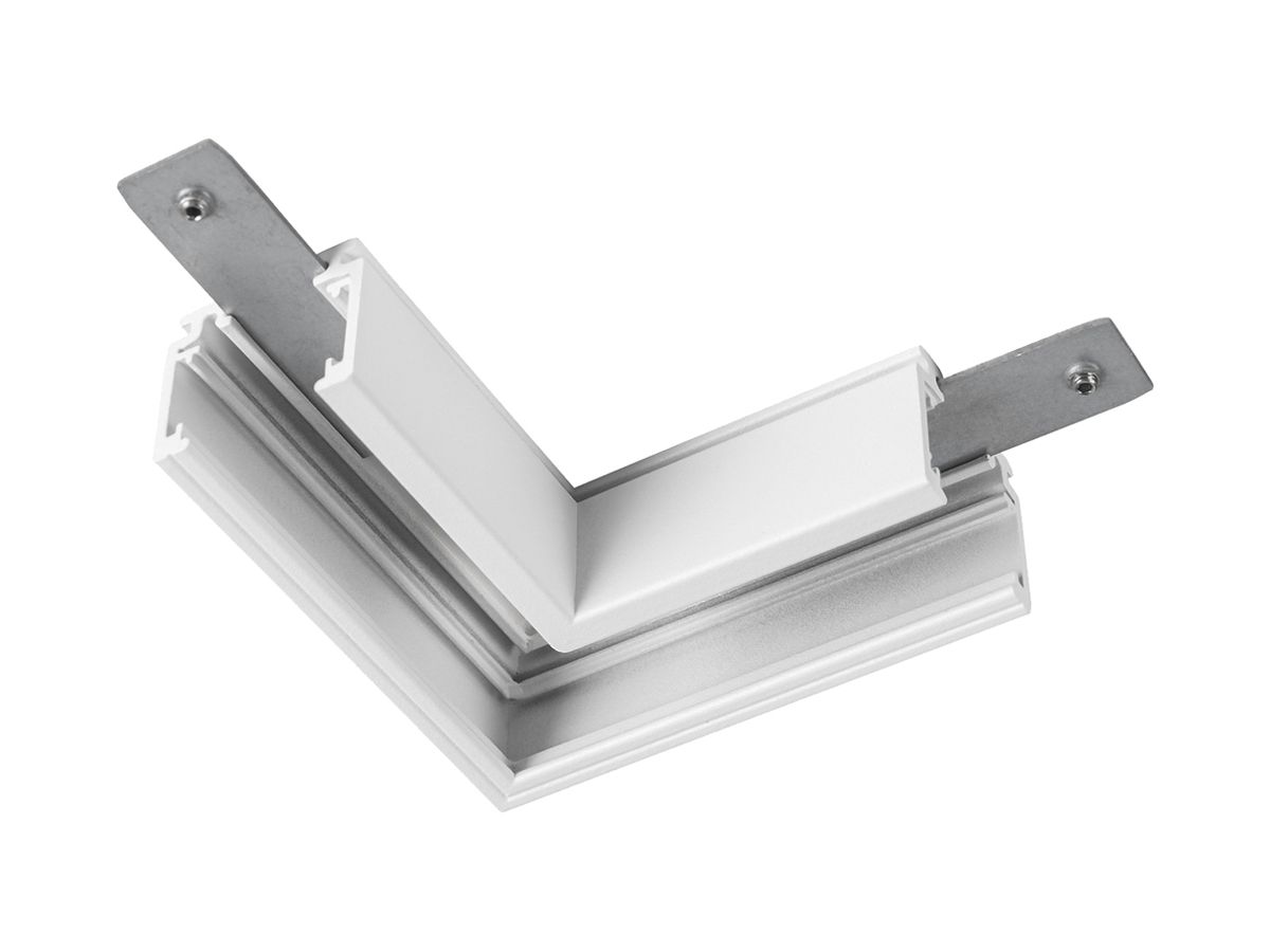 L-Verbinder SLV 48V TRACK Aluminium 71×71×21.9mm Standard links weiss