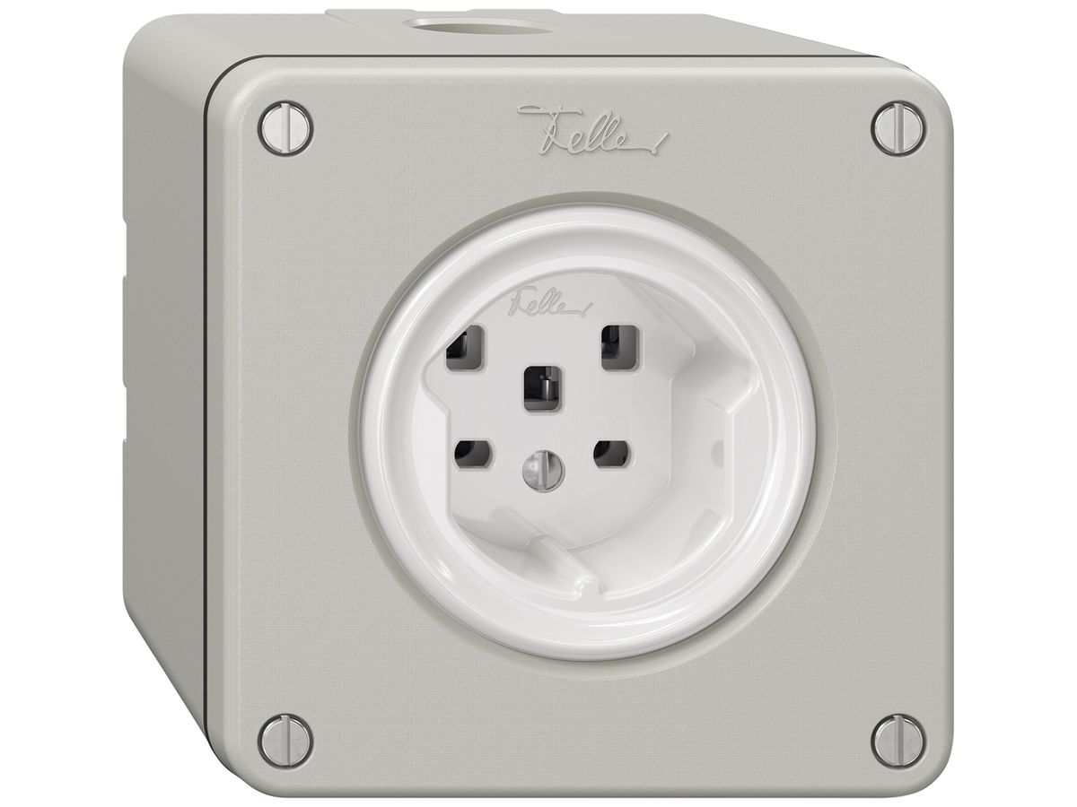 AP-Steckdose NEVO SNAPFIX® 1×T25 16A 440V 87×87×64mm IP21 lgu