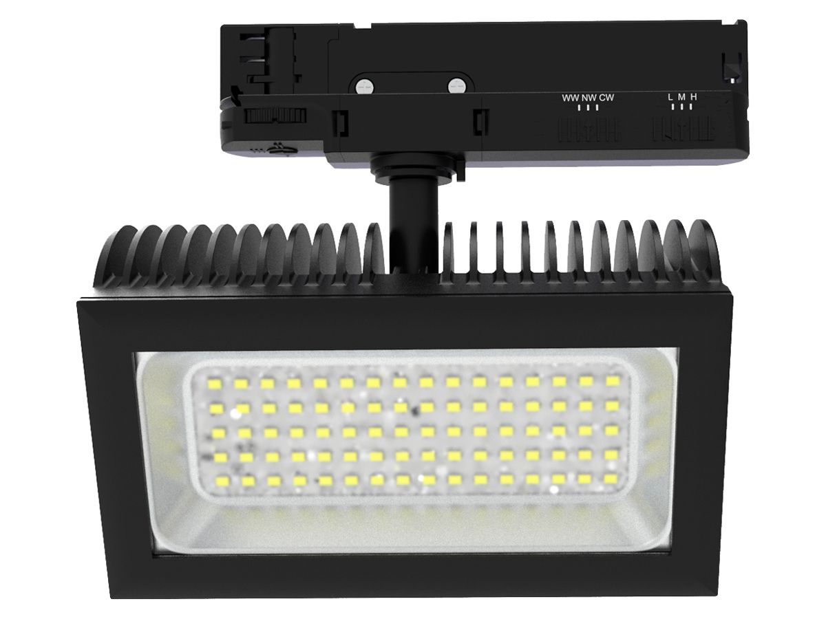 LED-Strahler DOTLUX FLEXAtrack 38W 2805lm 3000…5700K DIM AD3PH 201×108mm sz