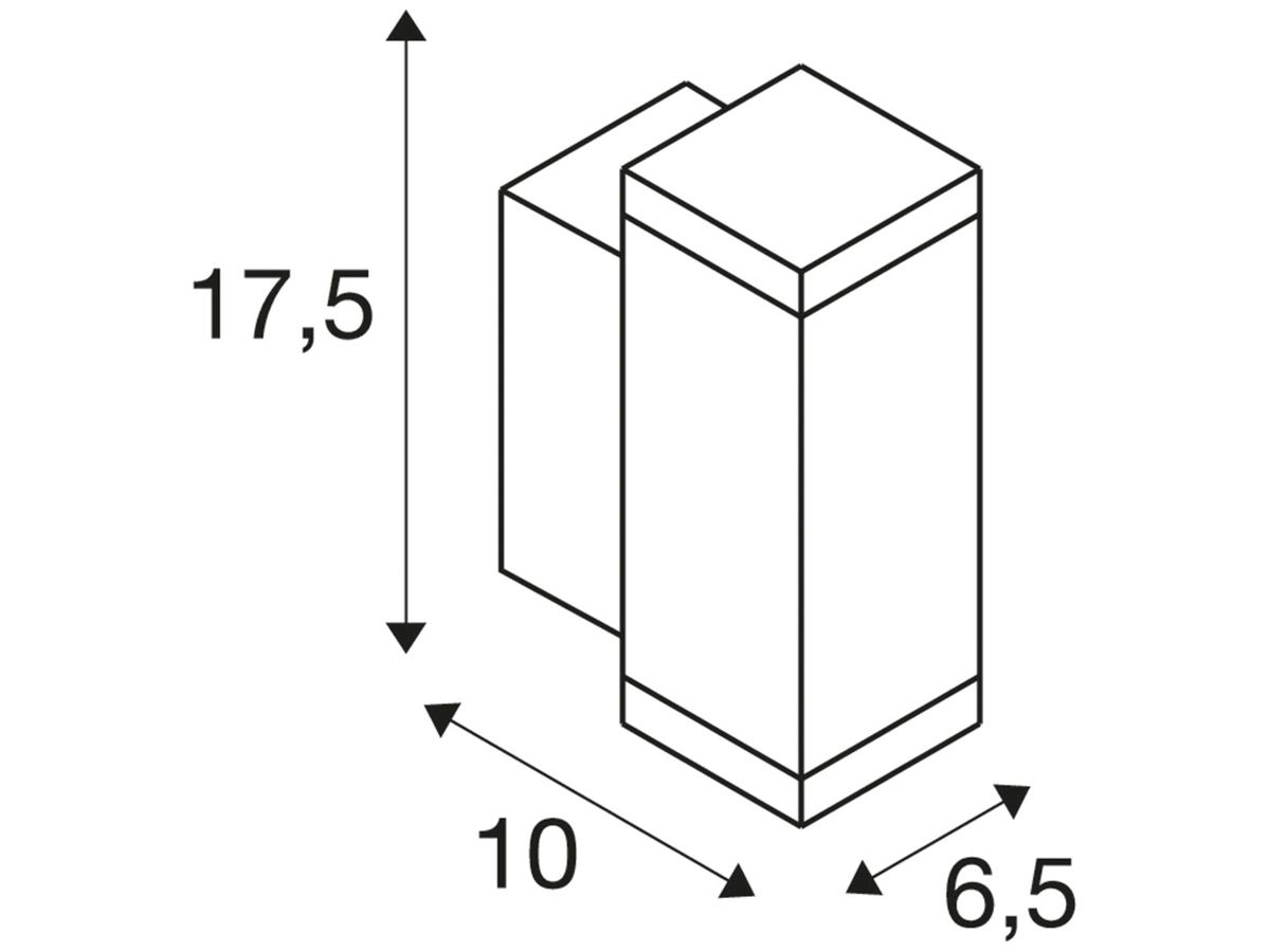 LED-Wandleuchte SLV THEO PRO S 3W 300lm 2700K IP65 direkt weiss