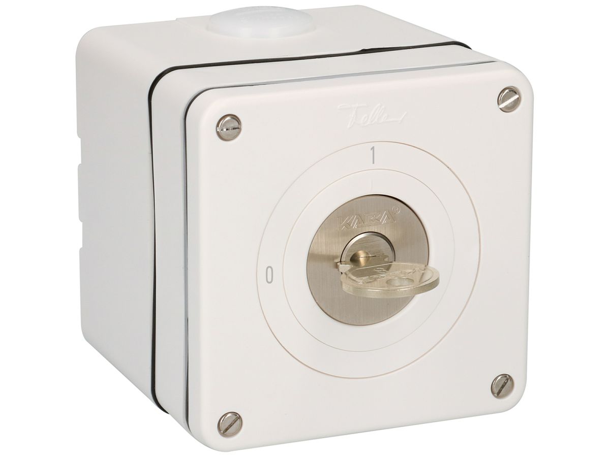 AP-Schlüsselschalter AWAG NEVO Ausschalter 1-polig 20A 690V 87×87×88mm weiss
