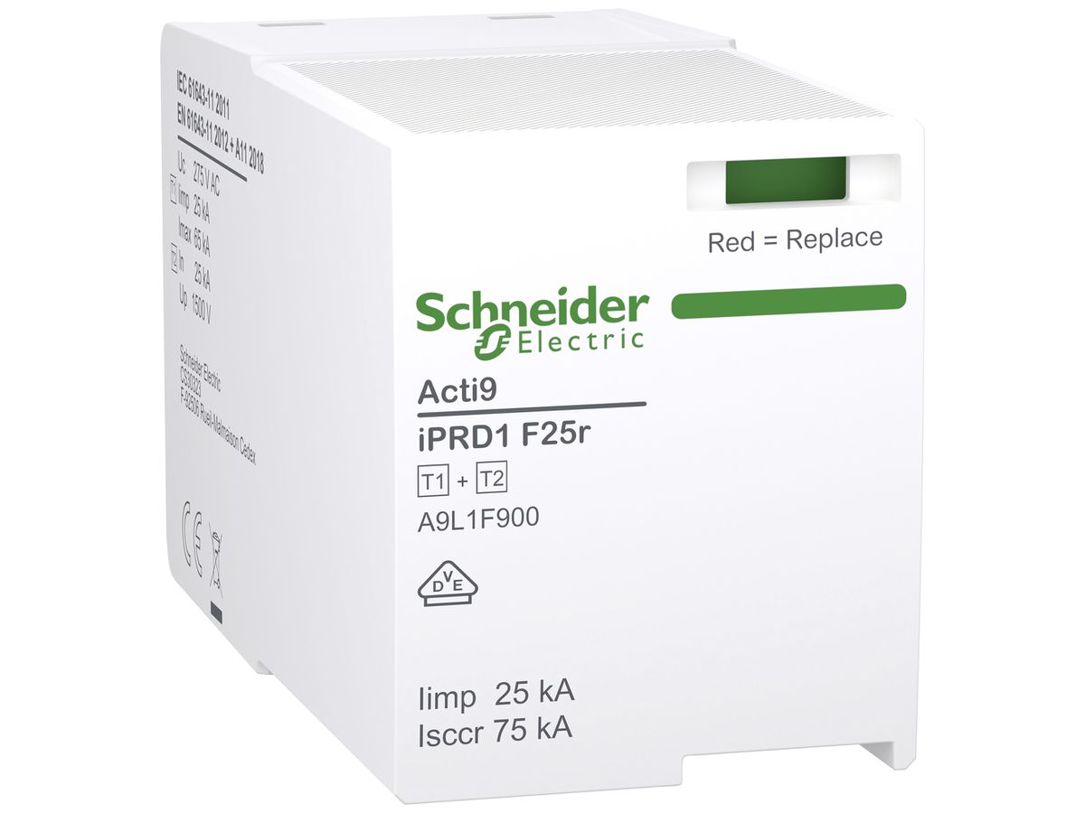 Steckmodul Acti9 iPRD F25r 1P 25kA 240V TN-C TN-S TT 2TE