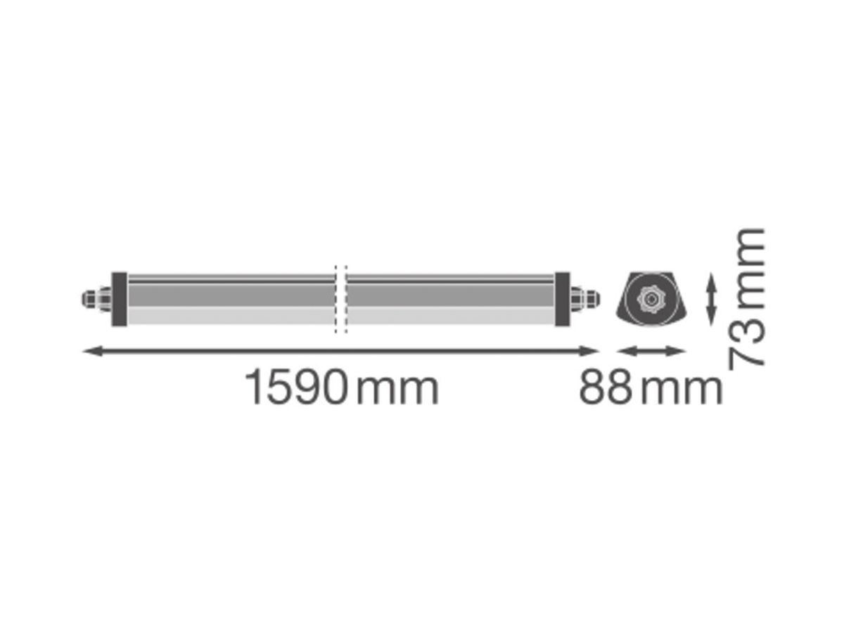 LED-Feuchtraumleuchte LEDVANCE DP FLEX 42W 6800lm 3000K IP66 grau