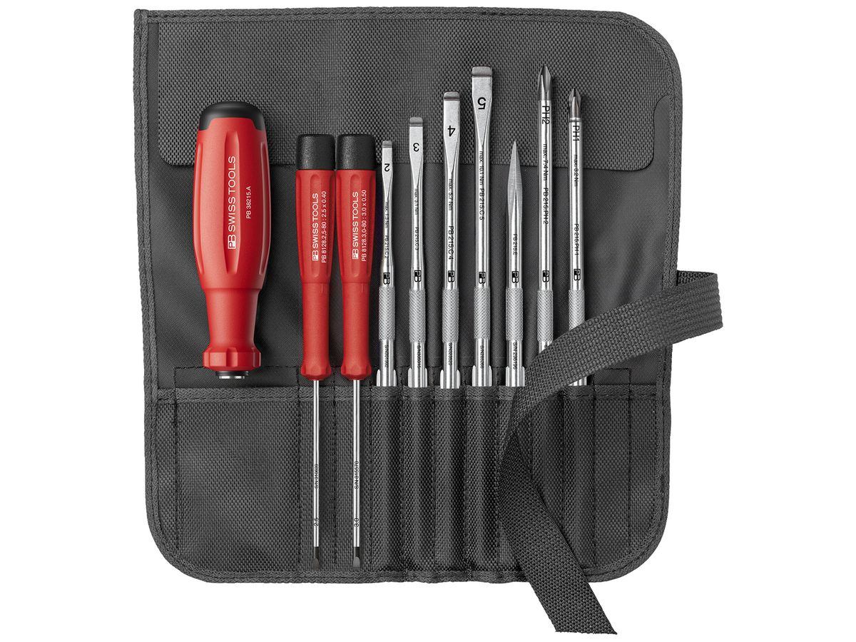 Schraubenzieher-Set PB SwissGrip Evo 9-tlg Rolltasche