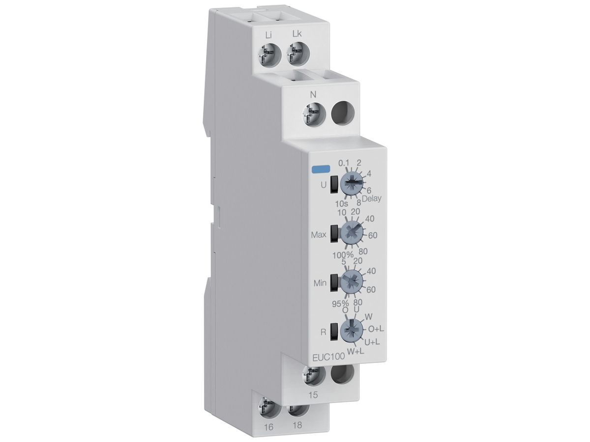REG-Stromüberwachungsrelais Hager EUC100, 0.5…10A (1LN) 1W (5A/250V) 1TE