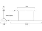 LED-Pendelleuchte Sylvania Areum 56W 7000lm 840 DALI direkt/indirekt 1.5m ws