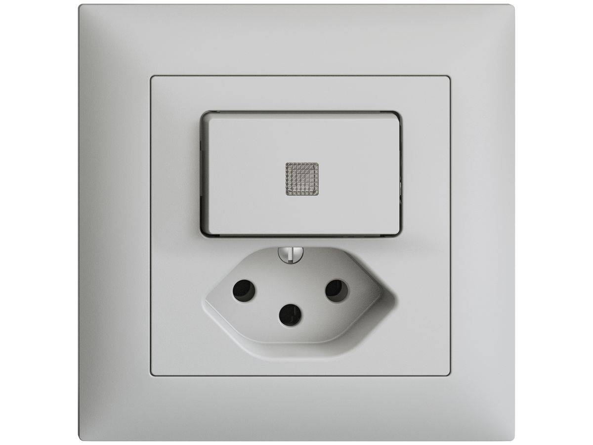 UP-Leuchtkombination 6/1L+T13 hellgrau LS EDIZIOdue mit Linse, LED gelb