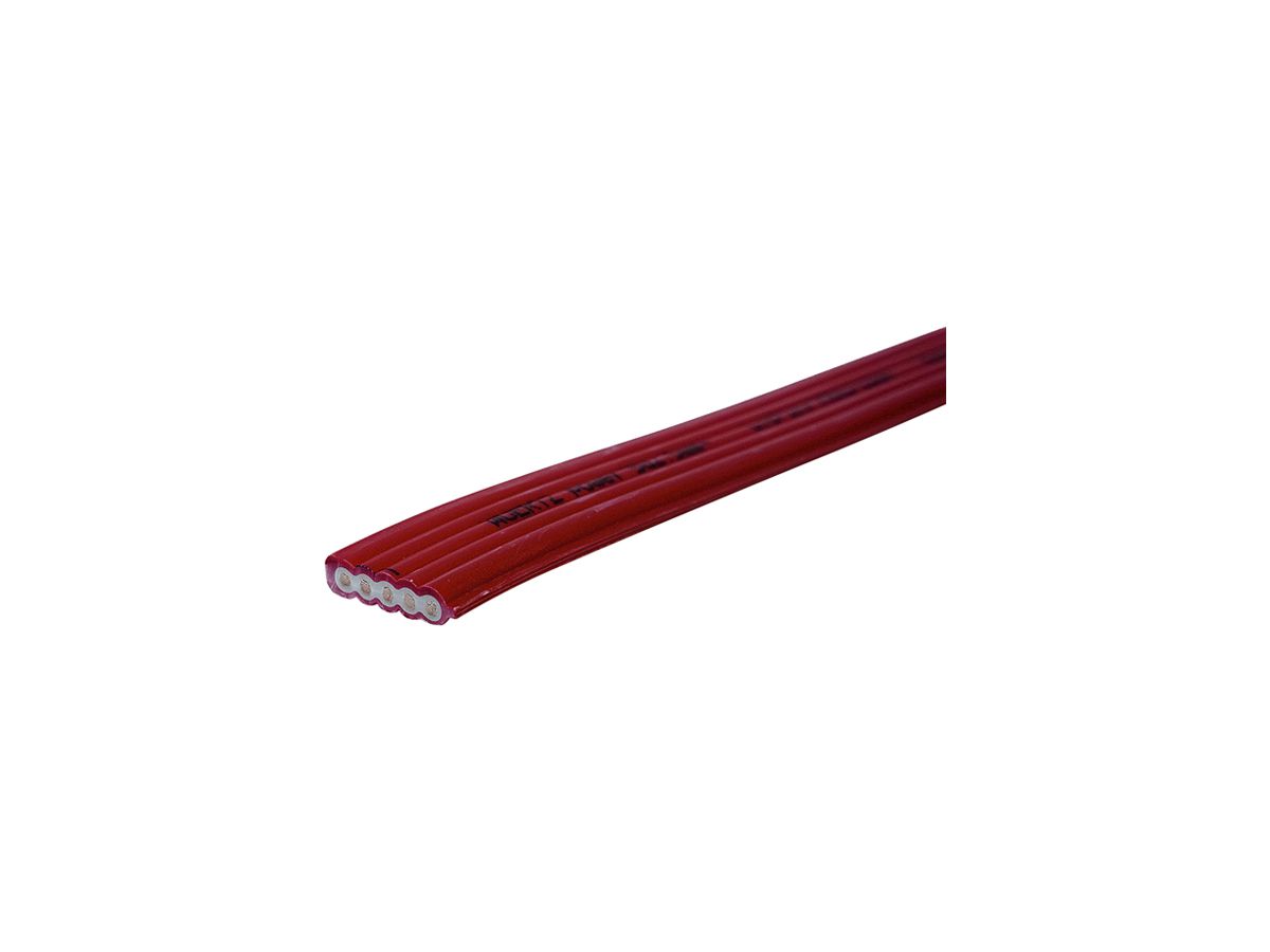 Flachkabel Woertz power 5×2.5mm² PO FR/LS0H rot 3LNPE B2ca