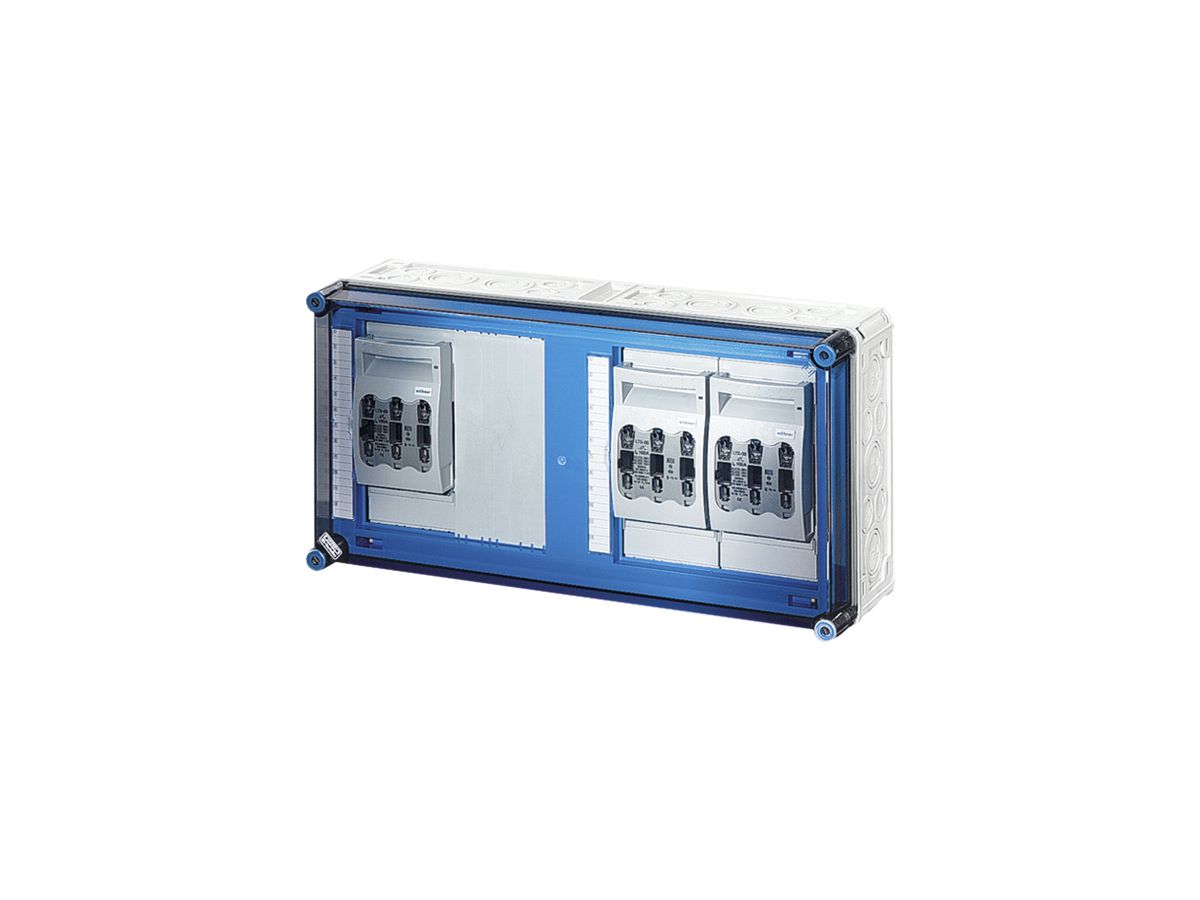 NH-Gehäuse Hensel Mi 3×3×NH00, mit Sammelschiene, 250A, 5-polig