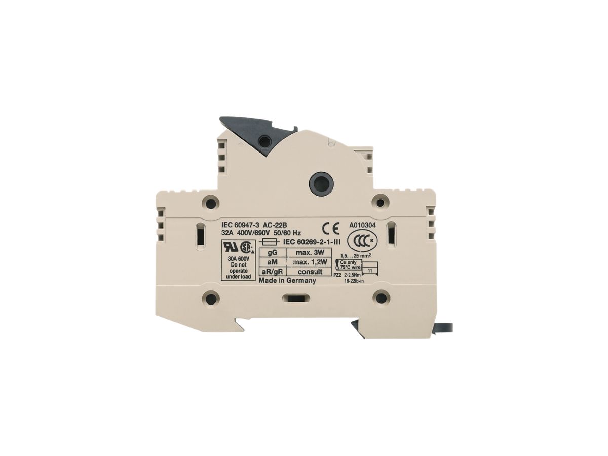 Sicherungs-Reihenklemme Weidmüller WSI /1 10×38/LED Schraub.25mm² TS35 beige