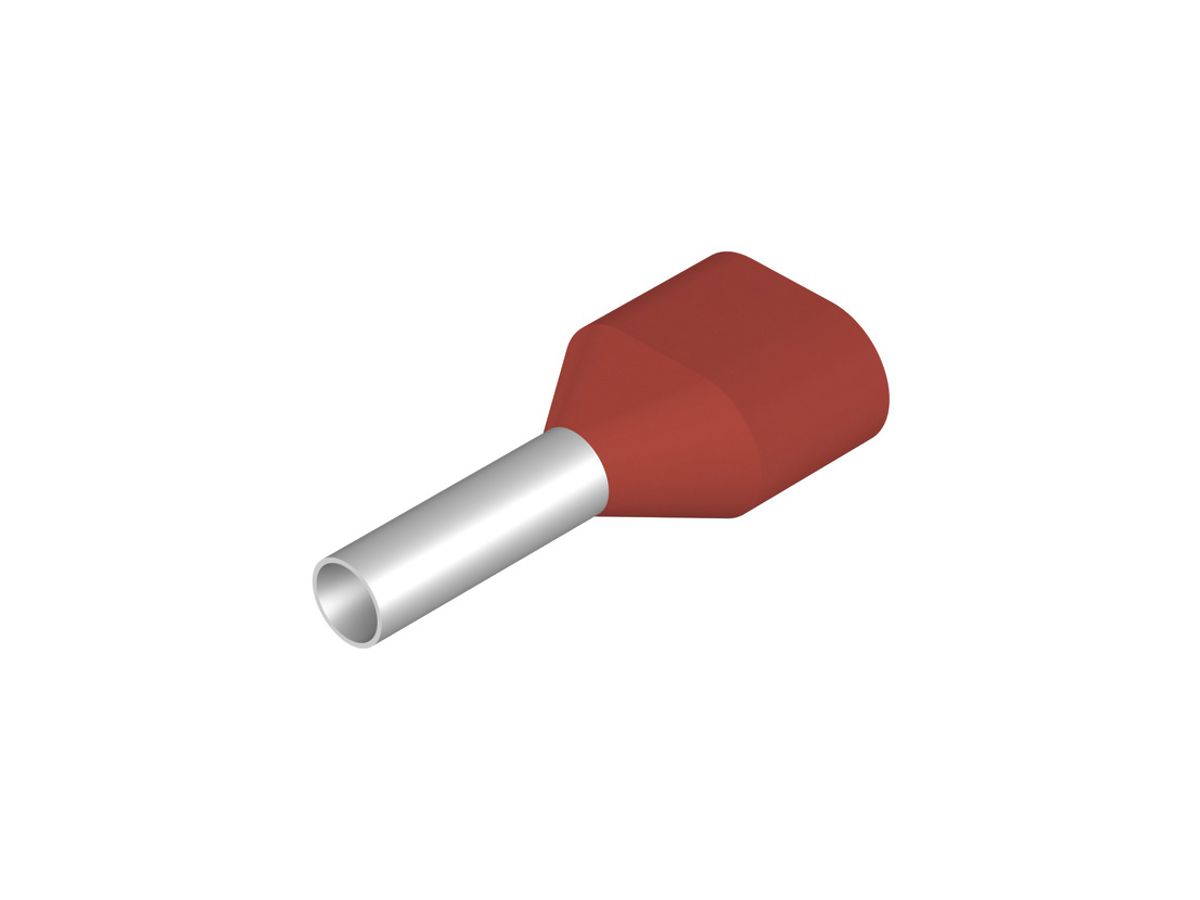 Zwillings-Aderendhülse Weidmüller H isoliert 2×1.5mm² 10mm rot lose