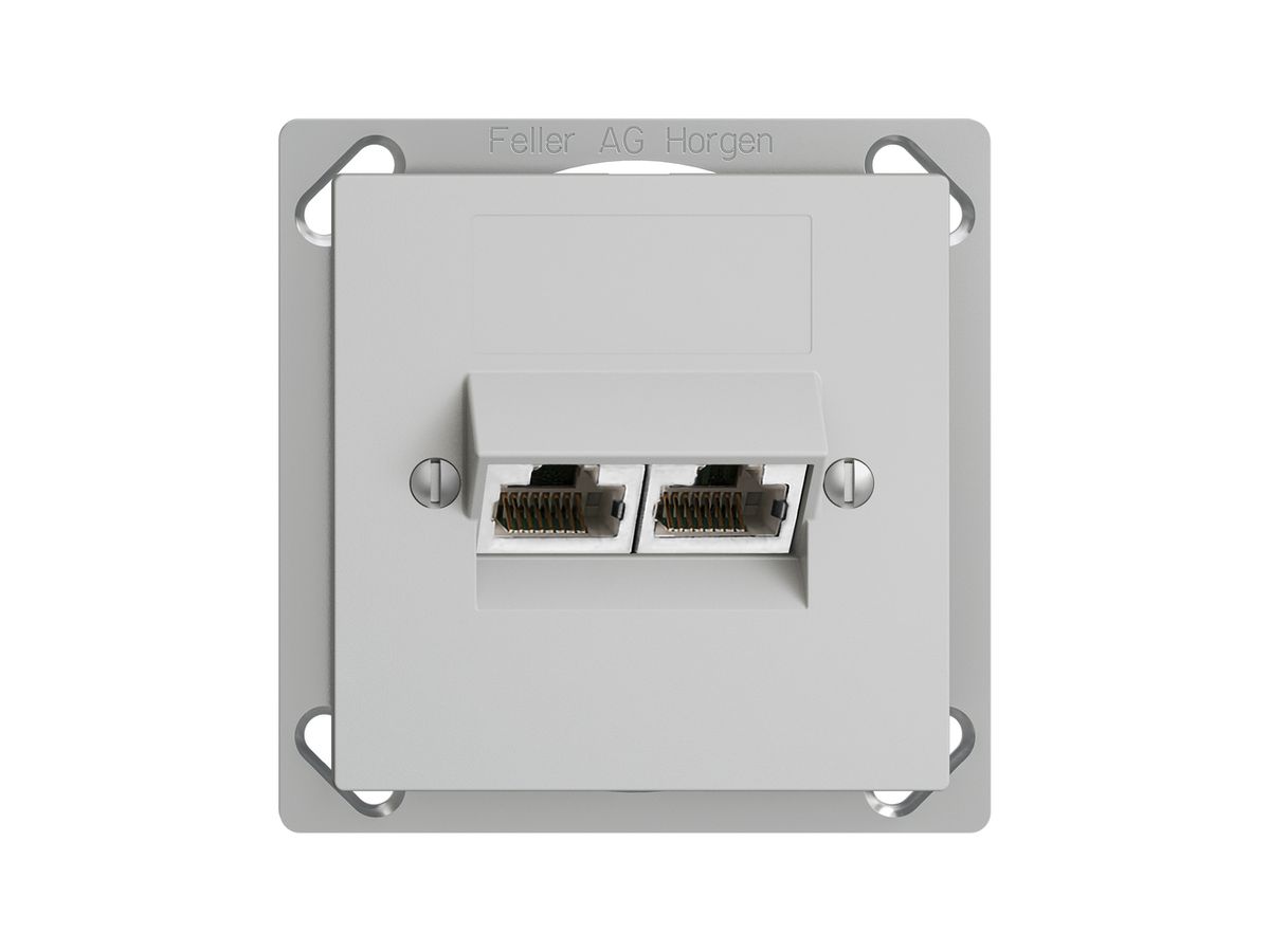 EB-Dose 2×RJ45/s 8P getr. EDIZIOdue hellgrau ITplus