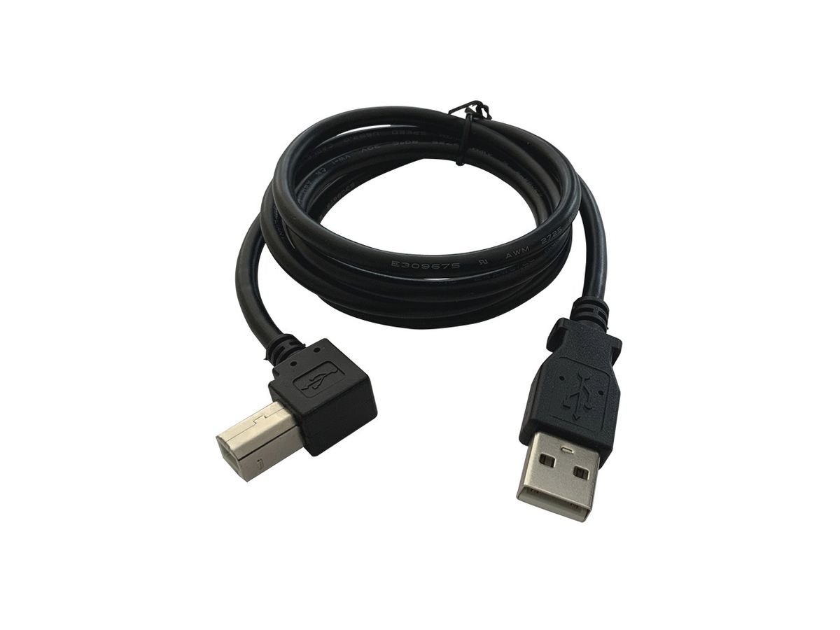 USB-Kabel ABB-free@home USB-A-1.1, USB-A/USB-B gewinkelt, schwarz, 1.8m