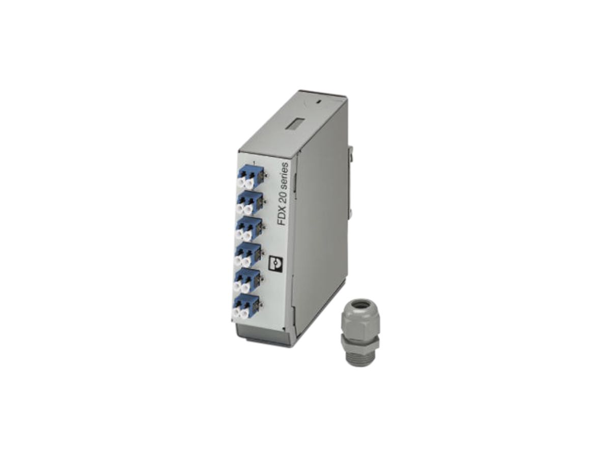 REG-Spleissbox Phoenix Contact FDX 20, für 6× LC-Duplex (OS2), komplett