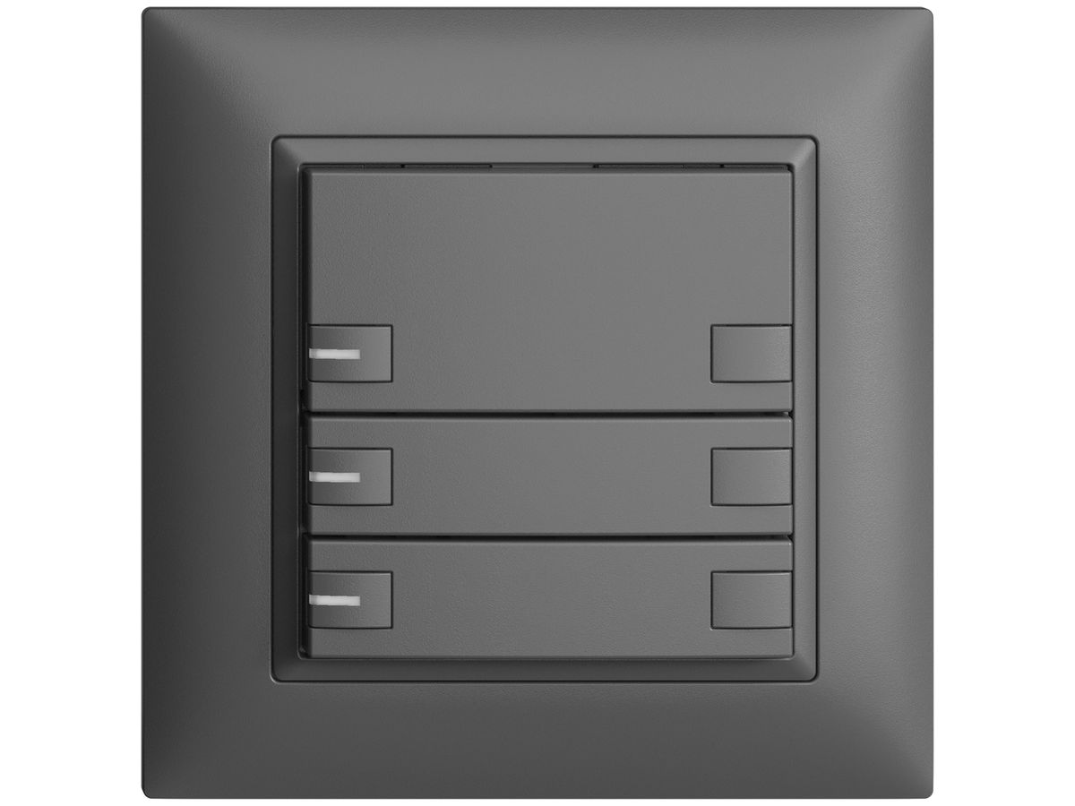 UP-Universaltaster 3×2T Schraubklemme EDIZIOdue dunkelgrau mit LED