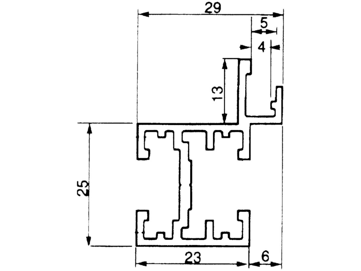 Zählerplattenprofil Al 38×23/29mm L=6m