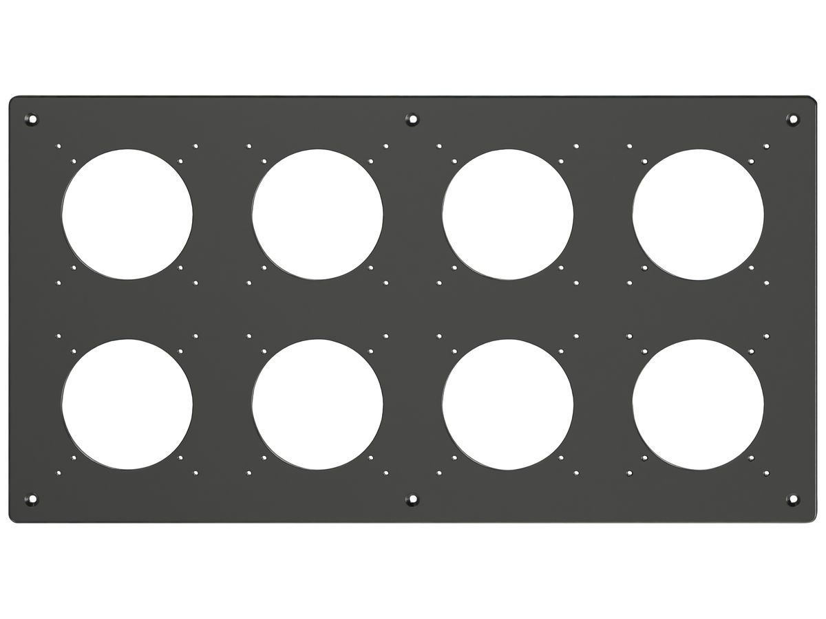 NUP-Kopfzeile Feller NEVO, 2×4, für N.CO-Apparate, schwarz