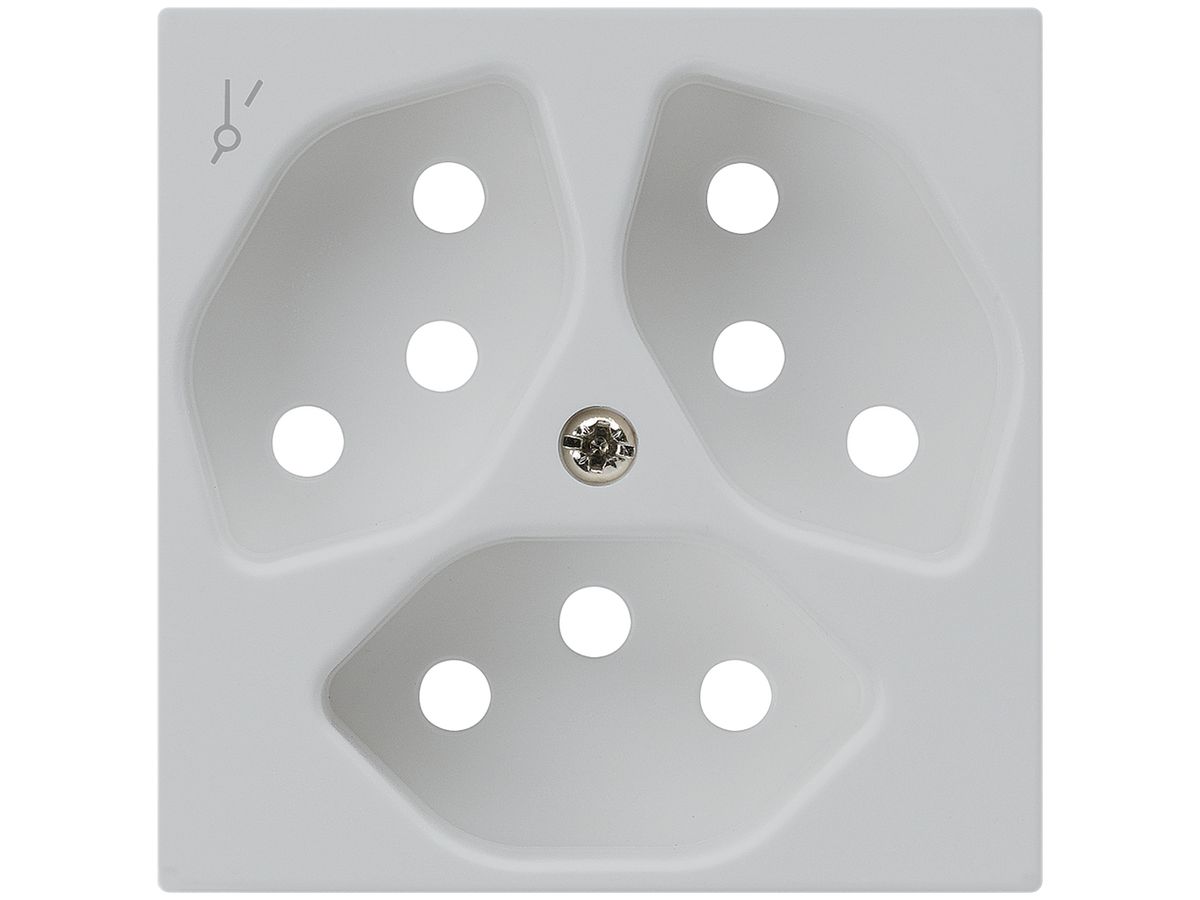 Frontplatte kallysto 3×T13/1 60×60 hellgrau für Steckdose 3×T13/1