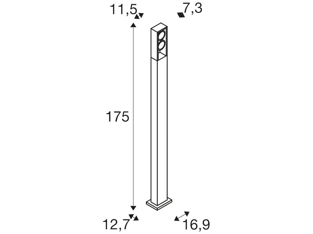 LED-Wegeleuchte SLV ESKINA FRAME 175 Pole 27W 2×1200lm 3000/4000K anthrazit IP65