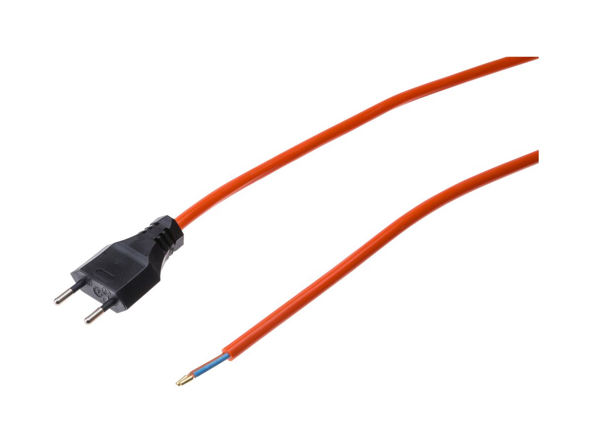 Anschlusskabel MH 2×1.5mm² 5m PUR Stecker T11 angespritzt orange