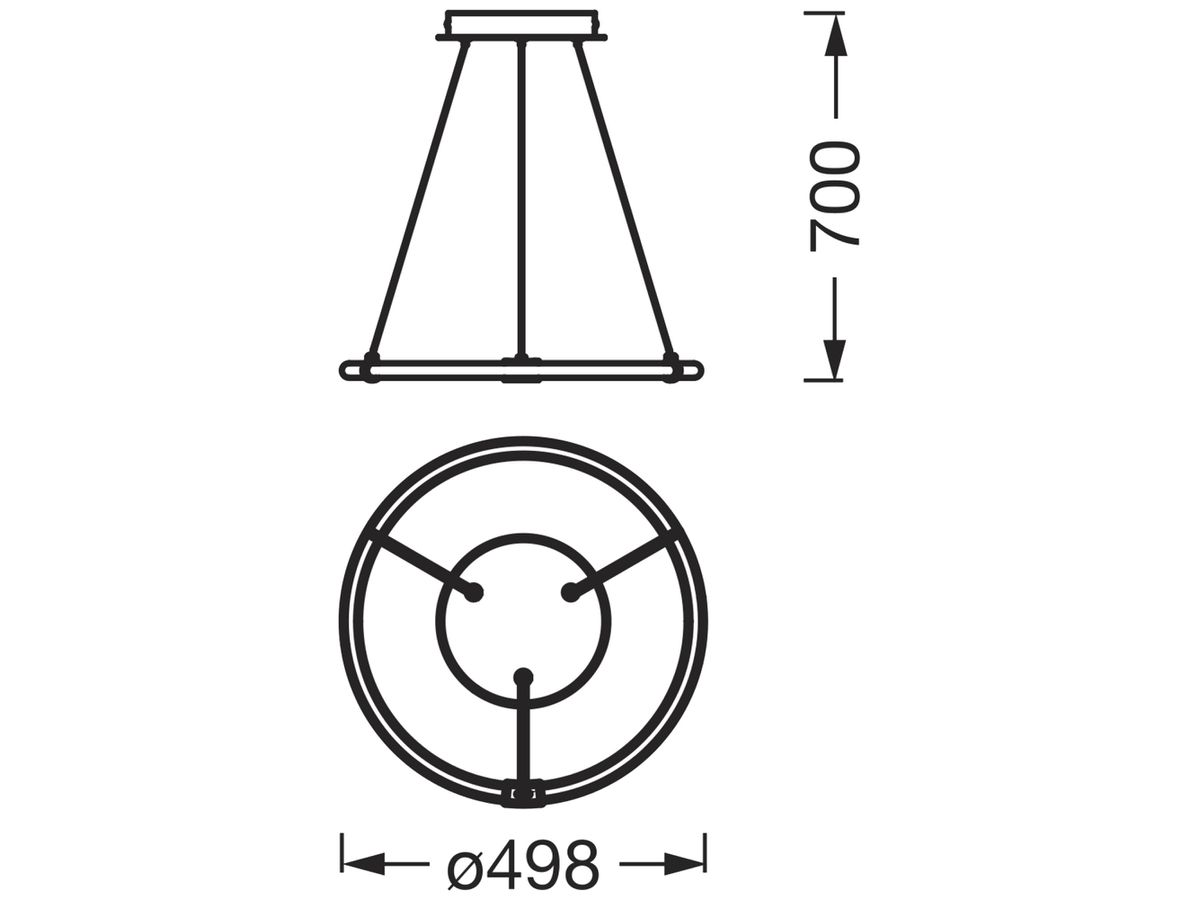 LED-Pendelleuchte LEDVANCE Decor Aura 18W 2000lm 830 Ø498 transparent
