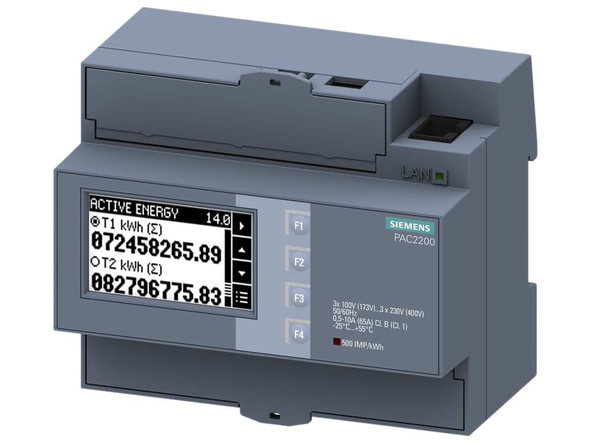 REG-Energiemessgerät Siemens SENTRON PAC2200 3×65A ModbusTCP