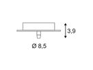 Deckenrosette SLV 1 Ausgang, Ø85×39mm mit Zugentlastung schwarz