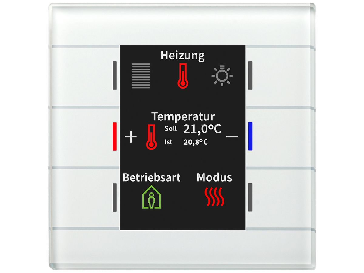 UP-Bediengerät KNX MDT BE-GT2TW.02 6T/6B Display Temp.Glas weiss