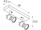 Decken-/Wandleuchte SLV ASTO, 2×GU10 75W IP20 Aluminium gebürstet
