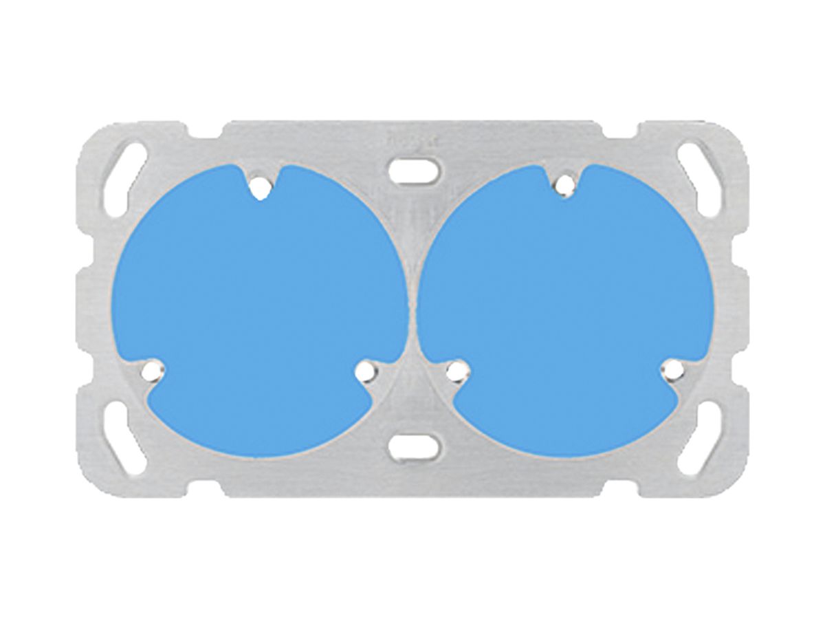 Befestigungsplatte Hager Gr.1×2 2×3P 137×77 mm alu