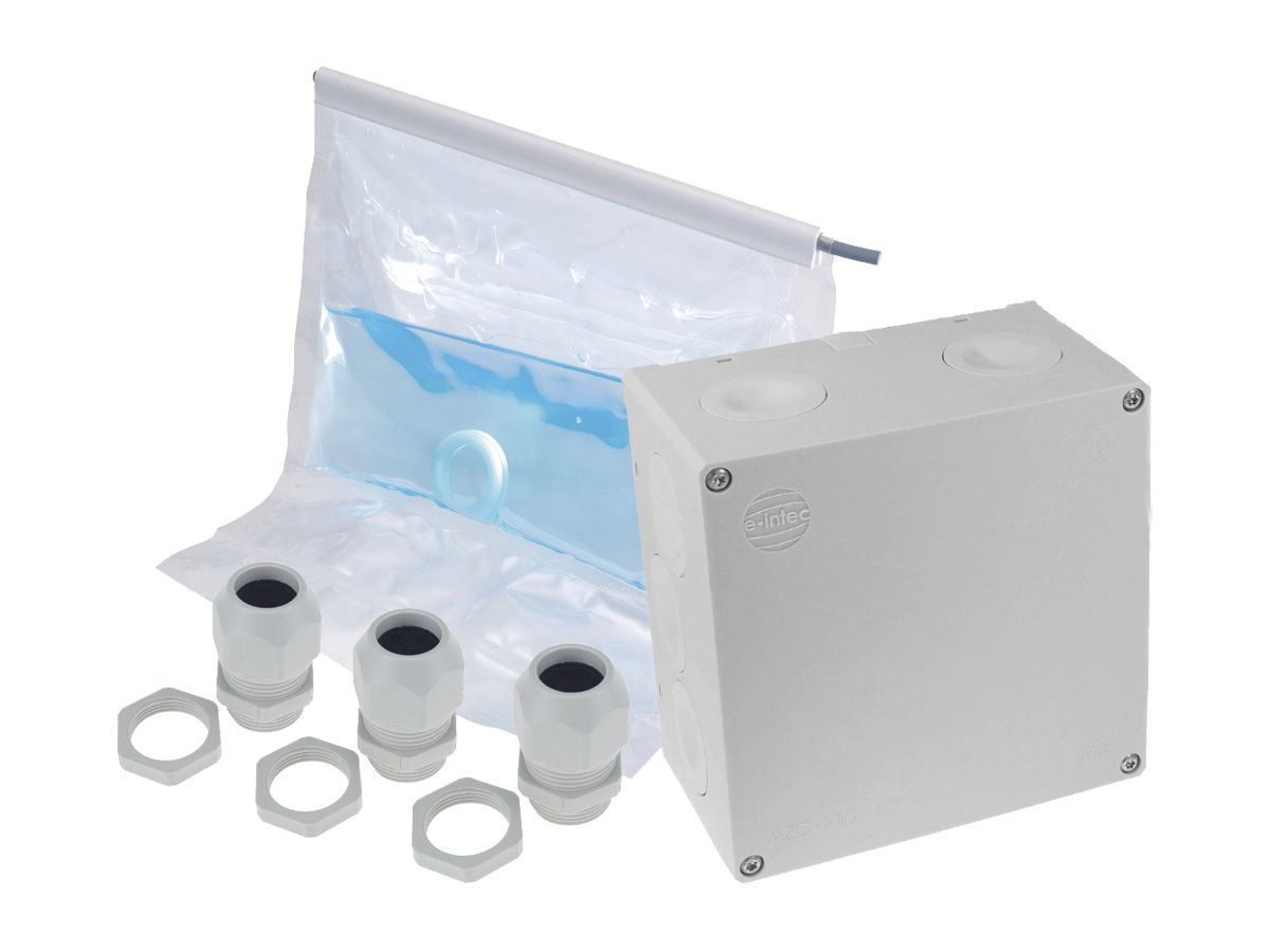 AP-Abzweigdose e-intec Blue Gel Box 110×110×62mm IP68 grau