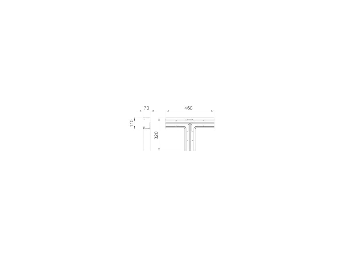 T-Stück Bettermann GEK-K 70×110mm reinweiss