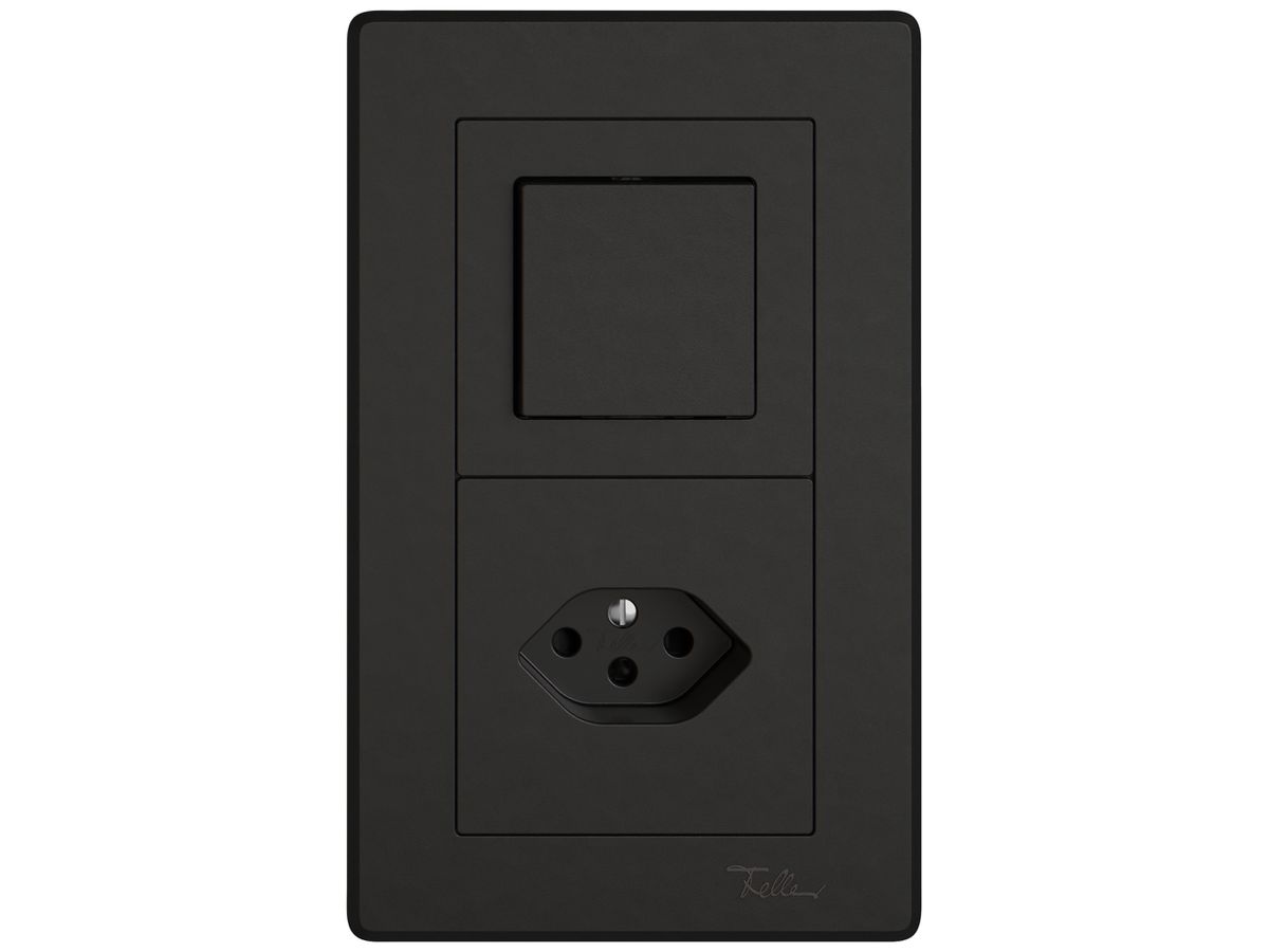 UP-Kombination EDIZIO.liv SNAPFIX® 2×1 156×96mm Schema 3/1L+1×T13 schwarz