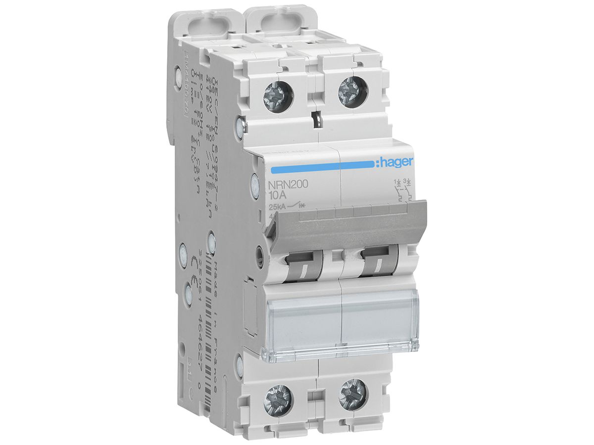 Leitungsschutzschalter Hager MCB 2P 415V Typ C 0.5A 2TE