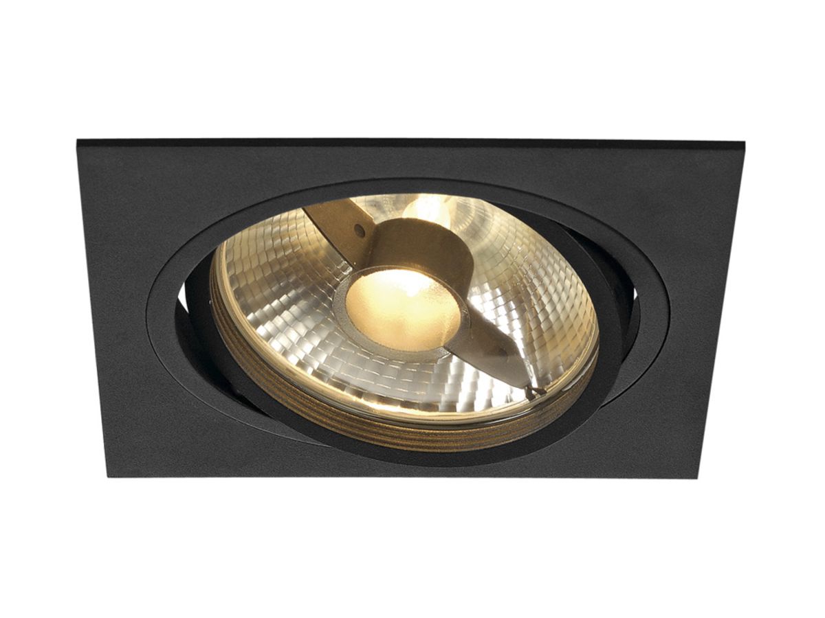 EB-Downlight SLV NEW TRIA, GU10 75W eckig IP20 schwarz