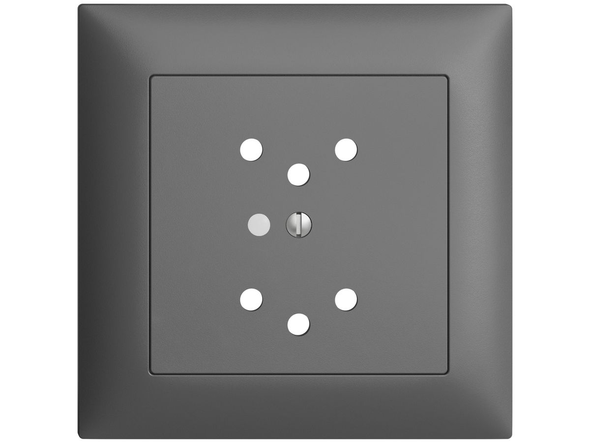 UP-Frontset EDIZIOdue dunkelgrau 88×88mm 2×T12 mit Linse