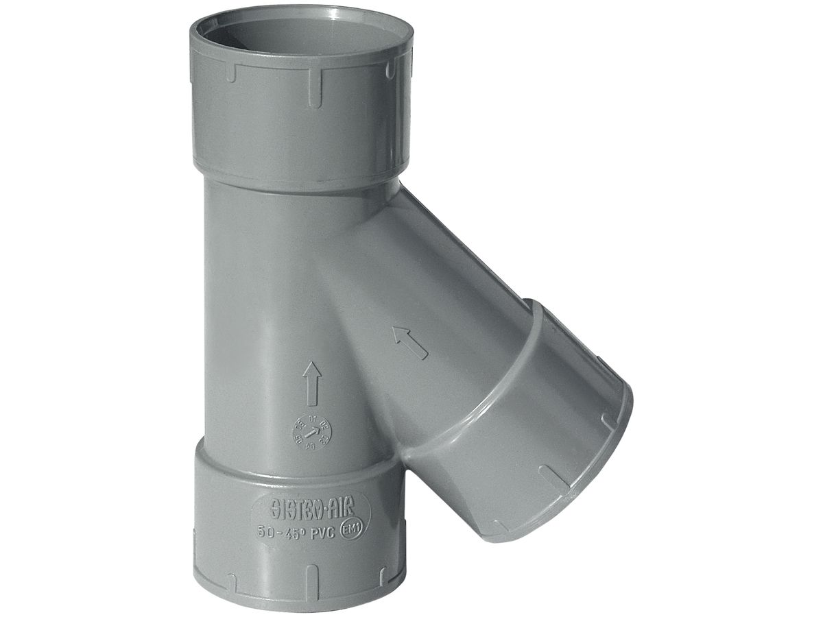 Abzweigung PVC Ø63mm 45° aussen/aussen/aussen