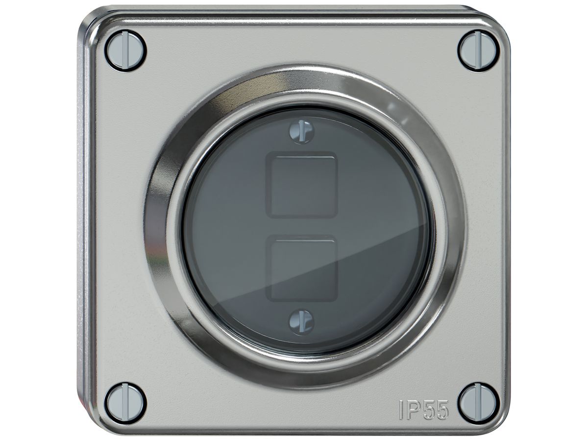UP-Taster KNX RGB ELEMENT 2 Tasten mit LED IP55 aluminium
