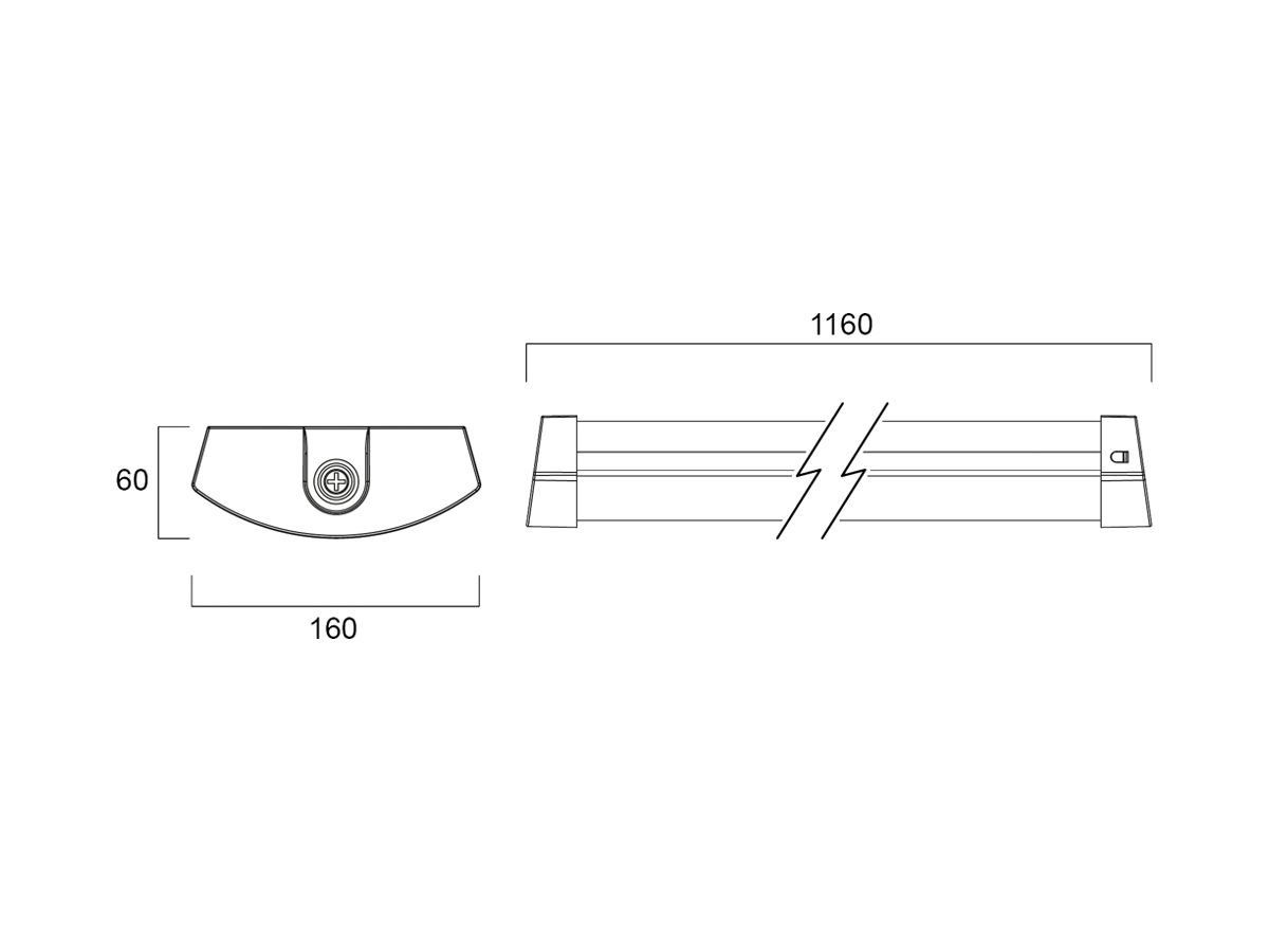 LED-Anbauleuchte Sylvania Deltawing 35W 4200lm 3000K IP44 DALI 1160mm ws