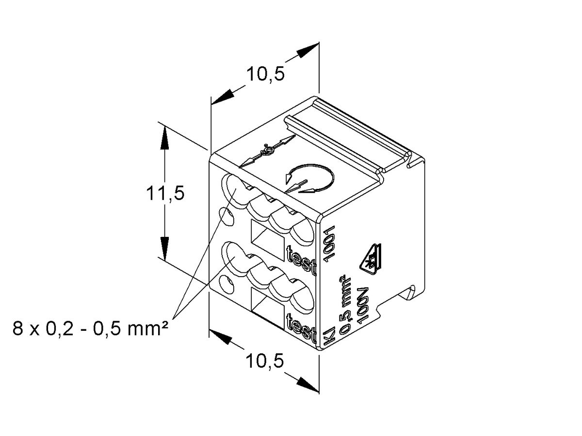 Verbindungsklemme Kleinhuis MINCOM 8P 0.28…0.5mm² gelb